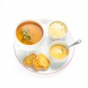 Soupe de poissons de roche, croûtons, rouille et fromage râpé