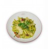 Penne aux légumes, basilic frais, copeaux de Parmesan