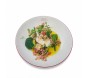 Dos de cabillaud, sauce Vierge et Crevettes grises, salade Pea, purée à l'huile d'olive